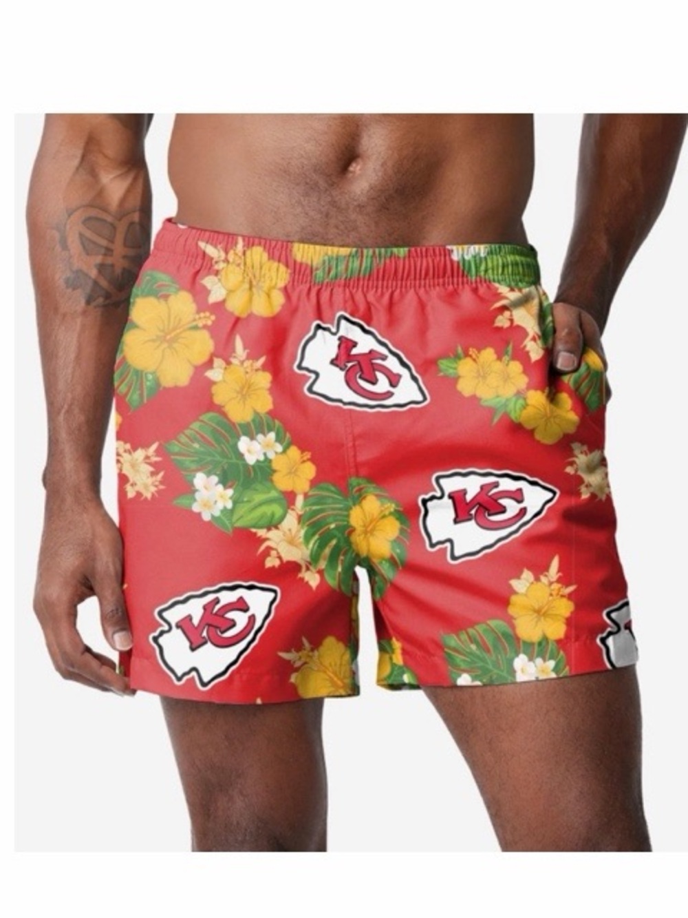 Kansas‎ City Chiefs NFL Apparel Men’s Floral Swim Trunks